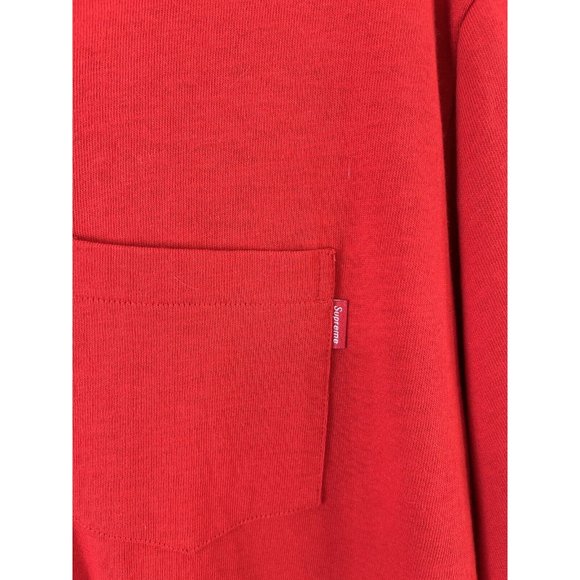 SUPREME POCKET T SHIRT/SHORT SLEEVE/BOX LOGO MENS SIZE L/HEATHER RED/RN 101837 - Picture 2 of 8